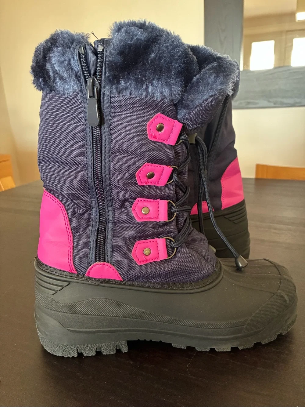 Dream Pairs Kids Navy and Pink Snow Boots